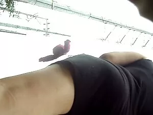 かわいい赤毛に触れ彼女のタイトな商品 エ ...